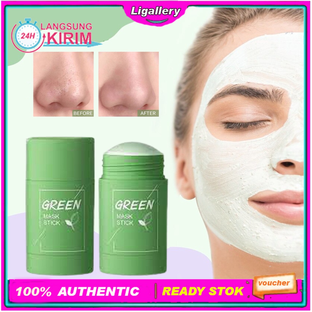 [BISA COD + Asli] Green Mask Stick Original Untuk Penghilang Jerawat Wanita Dan Pria Pembersih Komed