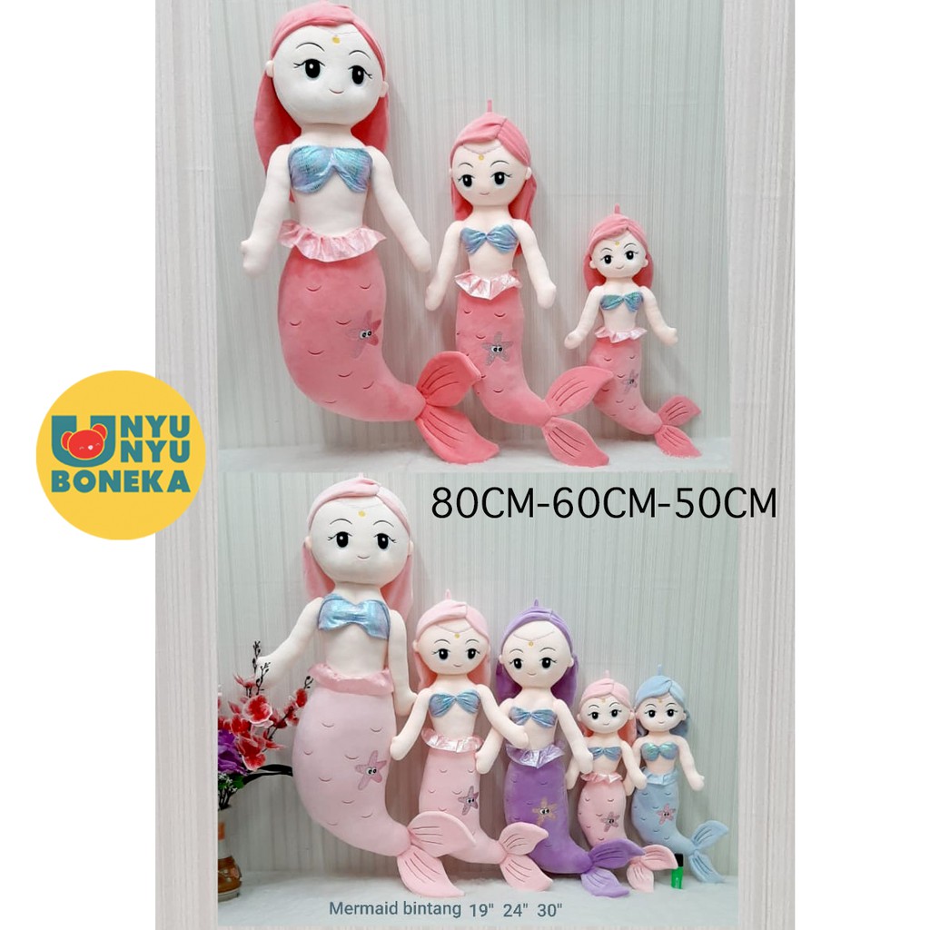 boneka princes mermaid impor Big 80CM pretty girl kado valentine baby kids kado angela