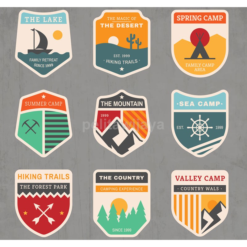 Stiker Emblem Outdoor Camping Hiking Gunung