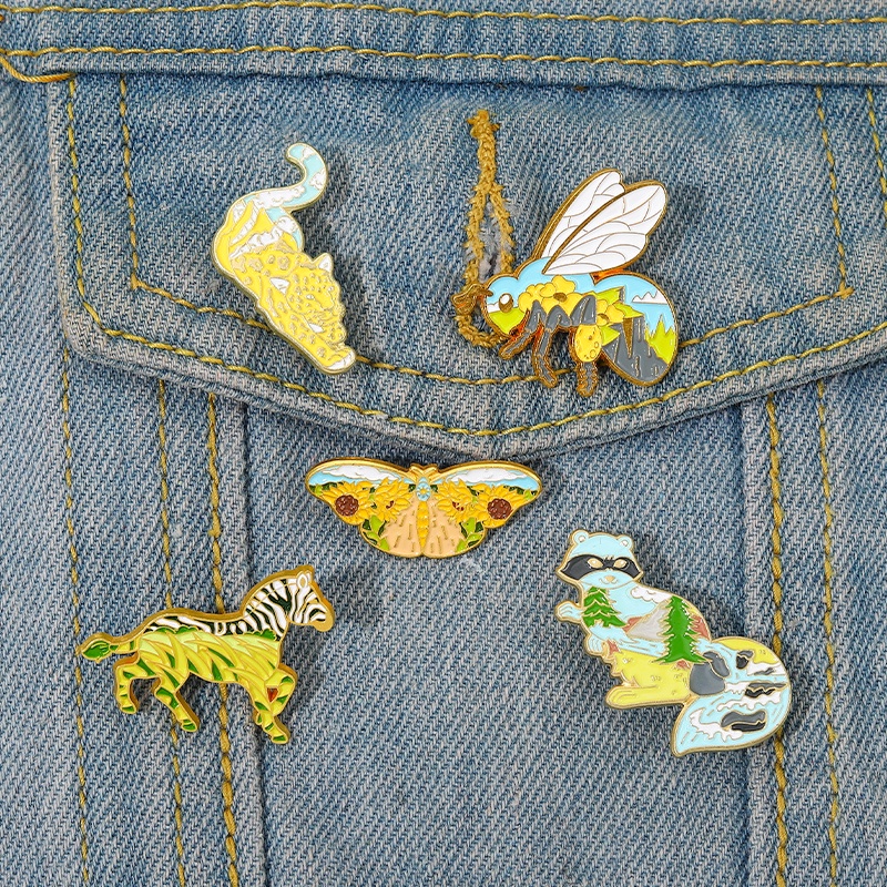 Bros Pin Model Butterfly Bee Zebra 5 Gaya Untuk Aksesoris Pakaian