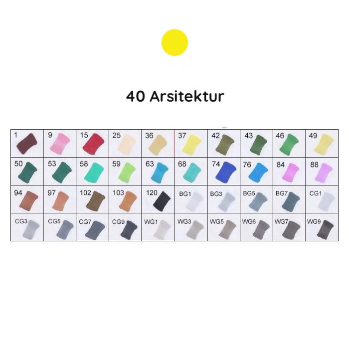 

(DISKON TERMURAH) Touchfive Touchnew Marker Spidol 40 Colors Twin Markers Animasi - Hitam, 40 Arsitektur