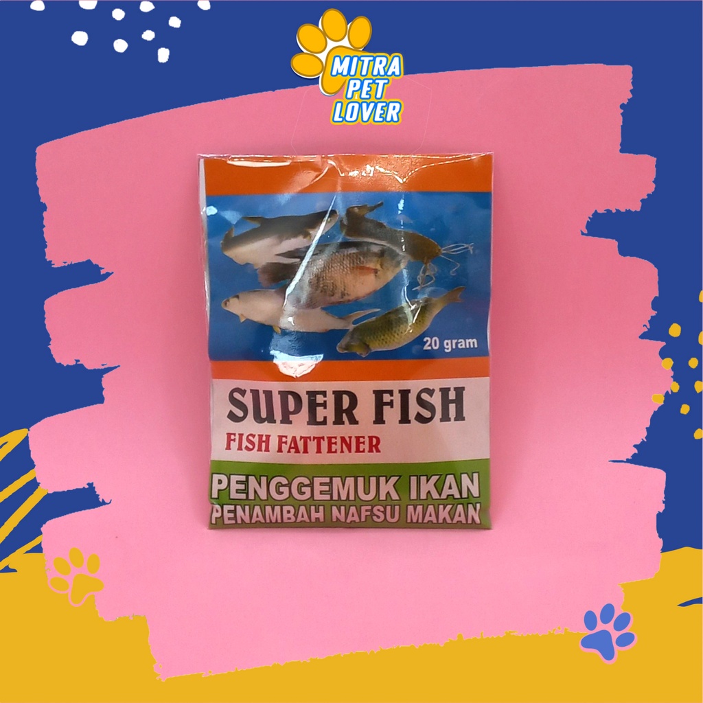 SUPLEMEN PENGGEMUK IKAN - SUPER FISH 20 GRAM ORIGINAL - SUPERFISH PENAMBAH NAFSU MAKAN - TINGKATKAN DAYA TAHAN TUBUH &amp; IMUN IKAN FISH - MURAH - PET ANIMAL HEALTHCARE &amp; VETERINARY TAMASINDO OBAT &amp; VITAMIN TERNAK HEWAN BINATANG PELIHARAAN MITRAPETLOVER