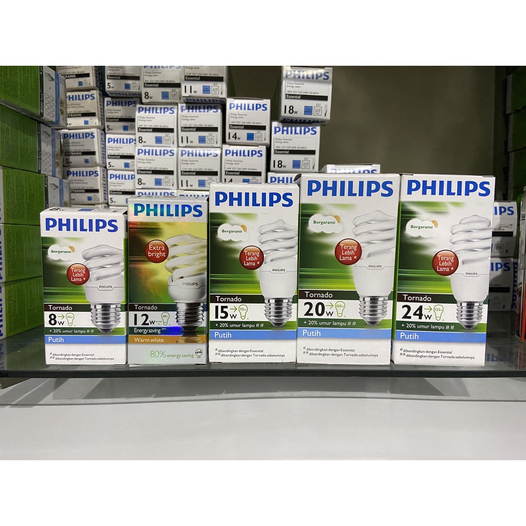 LAMPU BOHLAM PHILIPS PLC TORNADO 5/8/11/14/18/23 WATT