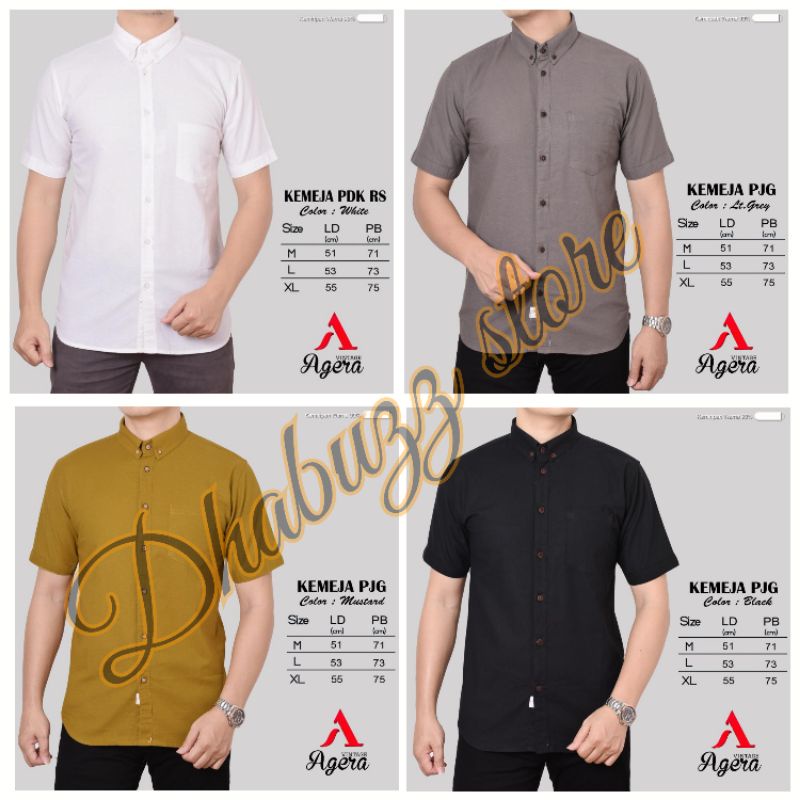 BAJU KEMEJA KERJA KERAH CASUAL FORMAL PRIA LENGAN PENDEK ORIGINAL TERBARU AGERA