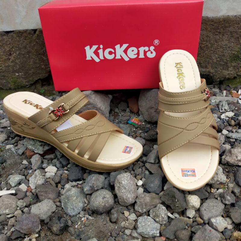 KICKERS SANDAL WANITA WEDGES Ban 2 Ukir