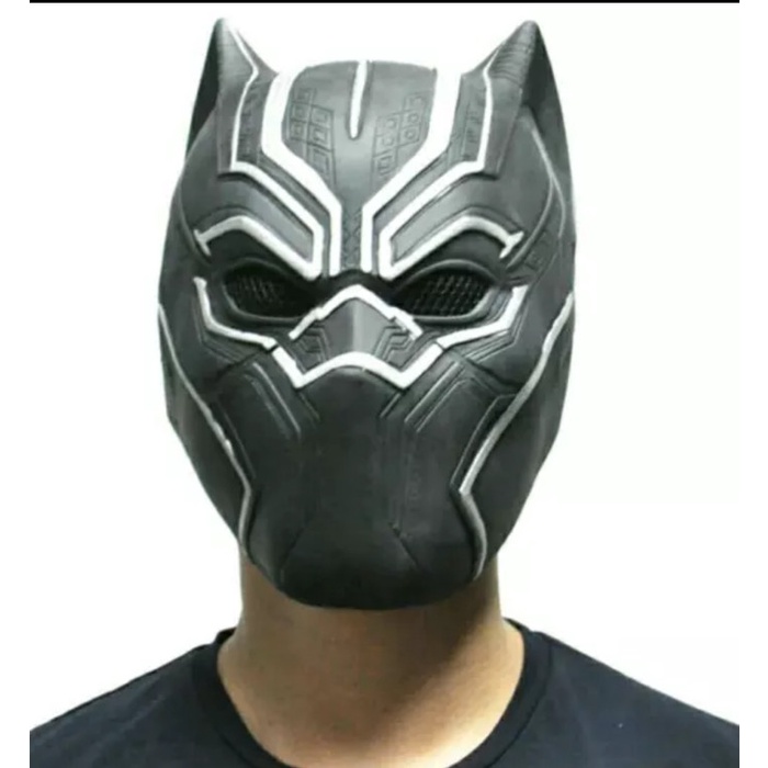 Puki / Topeng black panther marvel panter avenger bahan latex full head Kekinian Terlaris