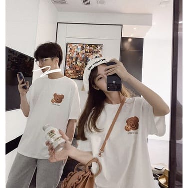 MYSTIQUE.ID-BAJU KAOS COUPLE BEAR COOKIE T-SHIRT LUCU DAN AESTHETIC