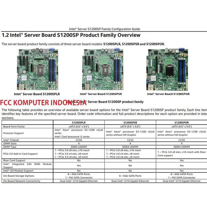 Electronic Center Ready Motherboard Intel Server Dbs1200spsr Resmi Xeone Lga1151h4 Resmi Shopee Indonesia