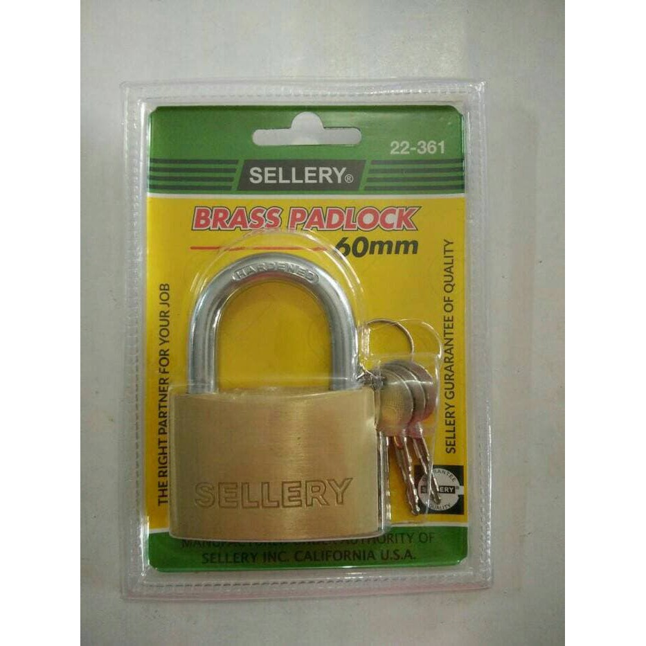 Gembok Rumah / Toko Sellery Kuningan 60mm Kunci Bintang