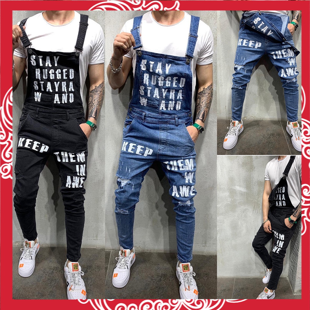Jeans Pria Overall Slim Fit Slim Celana Panjang Pria Eksklusif     Populer Pria overall