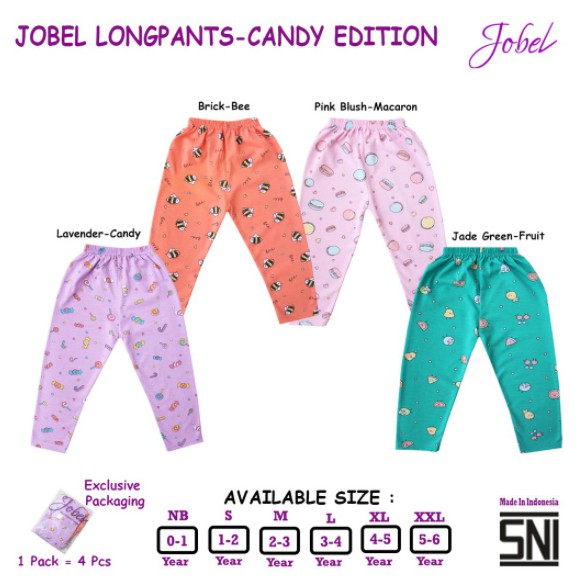 SALE Jobel Long Pants Girl Candy Bamboo Love Edition (0-5 tahun) CBKS SO