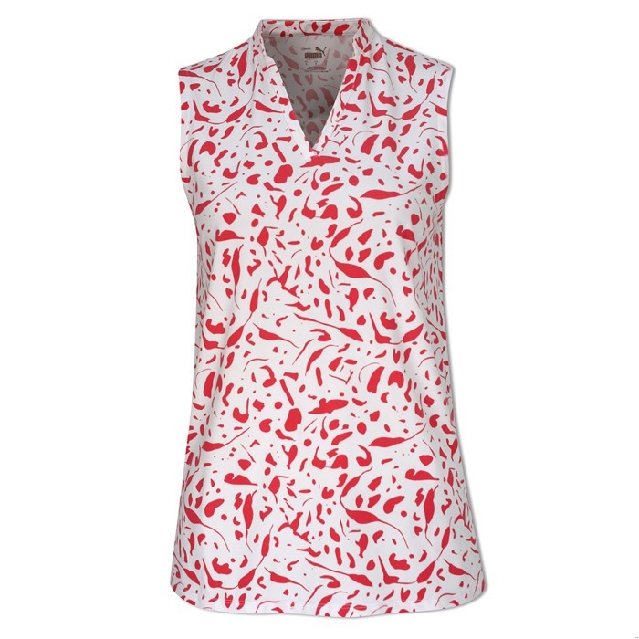 BAJU PUMA GOLF Ladies Cloudspun Sleeveless Polo in Teaberry