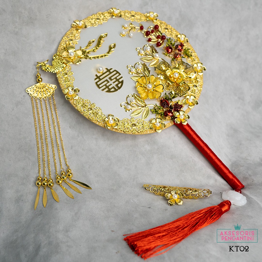 [SUPPLIER] AKSESORIS WEDDING KIPAS TANGAN BULAT TRADISIONAL CHINA KT02