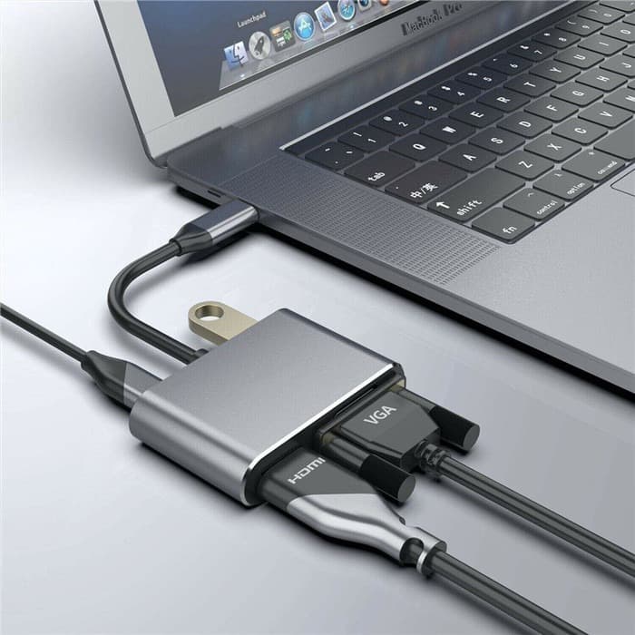 4 IN 1 USB C Type-C To HDMI 4K VGA USB 3.0 PD ADAPTER Konverter