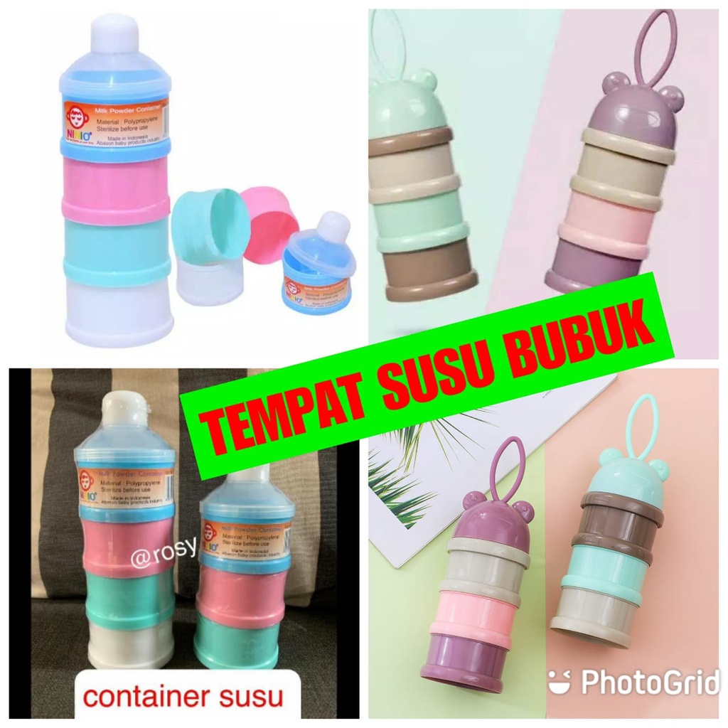 BPA FREE CONTAINER SUSU 4 SUSUN CONTAINER SUSU NINIO BUBUK TRAVEL /MILK POWDER  TEMPAT SUSU