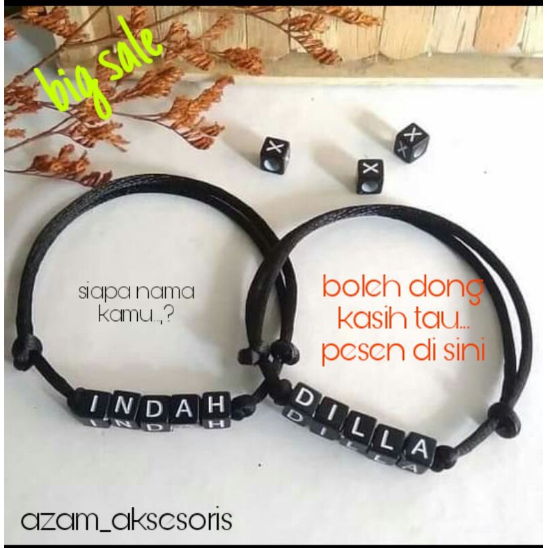 gelang nama gelang couple /gelang huruf coustum nama 《anti air》