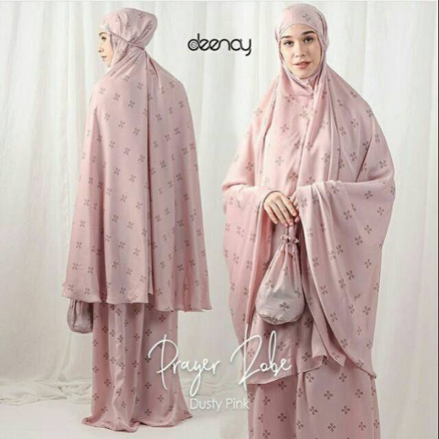 ORI Ready siap kirim. Mukena monogram deenay dustypink
