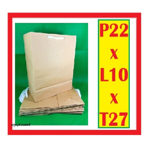 

Tas Souvenir Kertas Polos Ready Kraft 20x8x27 coklat