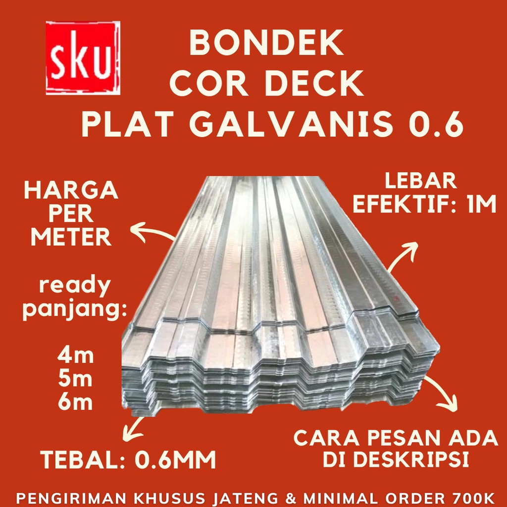 BONDEK COR DECK PLAT GALVANIS 0.6