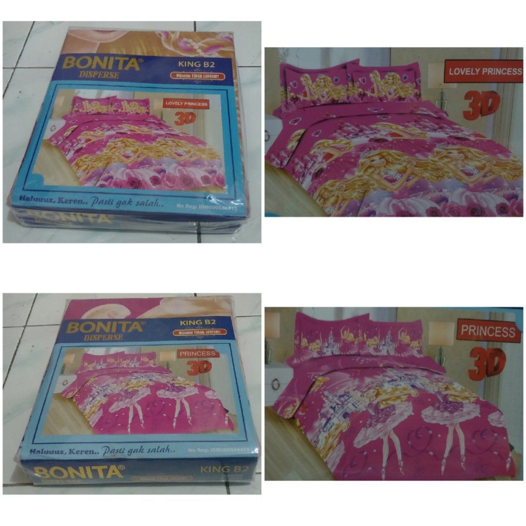 Sprei Bonita Ukuran 180x200 Motif Princess dan Lovely Princess