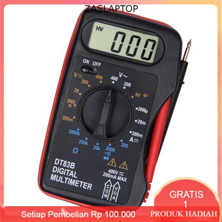 Digital Multimeter AC/DC Voltage Tester UKURAN SAKU