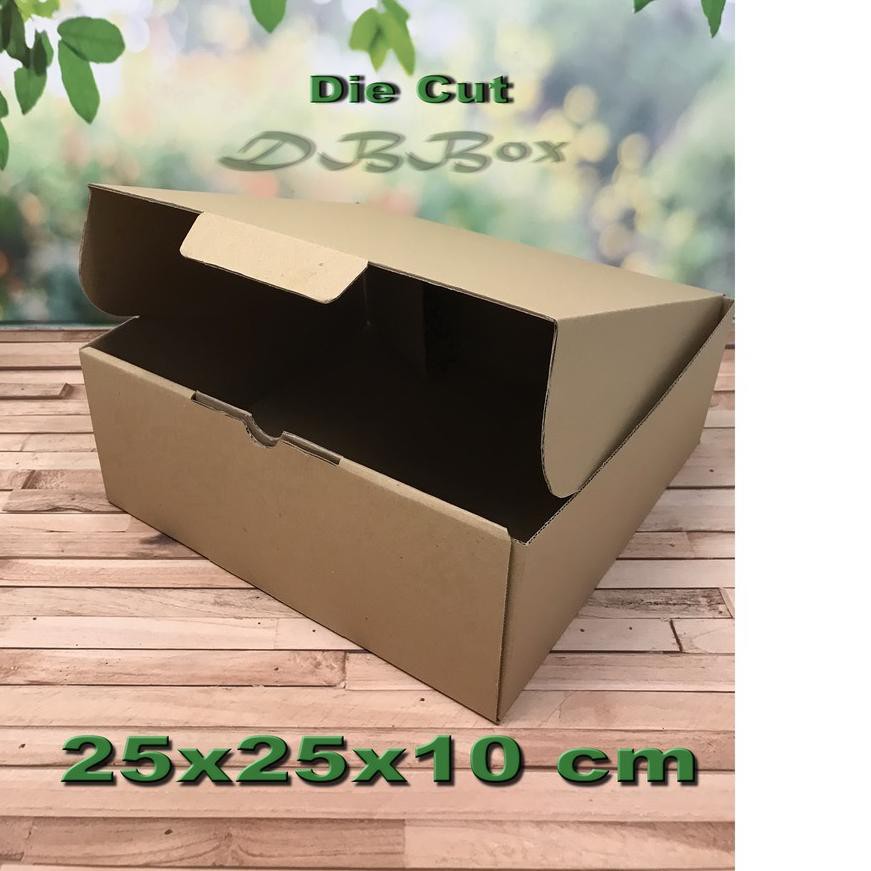 

♟ ( 10 Pcs ) Kardus uk. 25x25x10 cm...Die Cut untuk kotak kue Tart -Aksesoris- dll, model box pizza