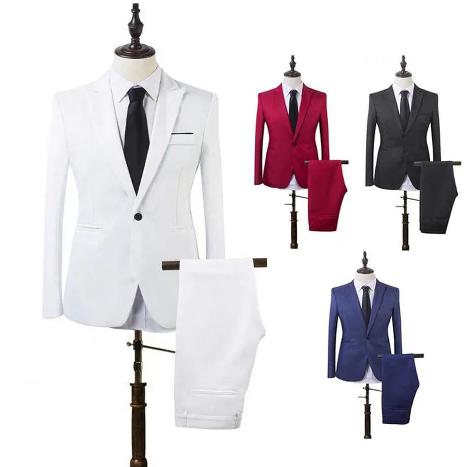 [[BISA COD]] Setelan Jas Dan Celana Warna Putih - Setelan Jas Dan Celana Warna Hitam - Jas Pengantin