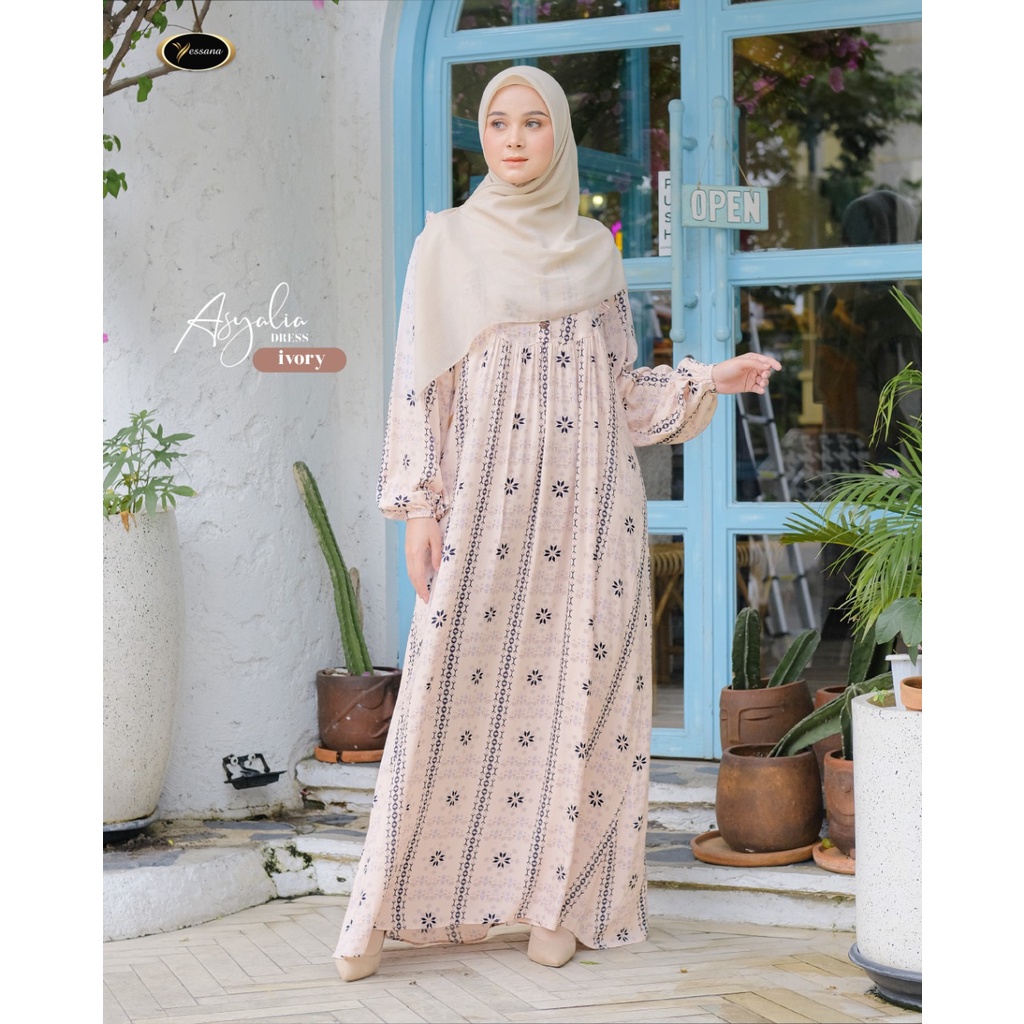 ASYALIA Dress Simpel Gamis Yessana Bahan Viscose Original