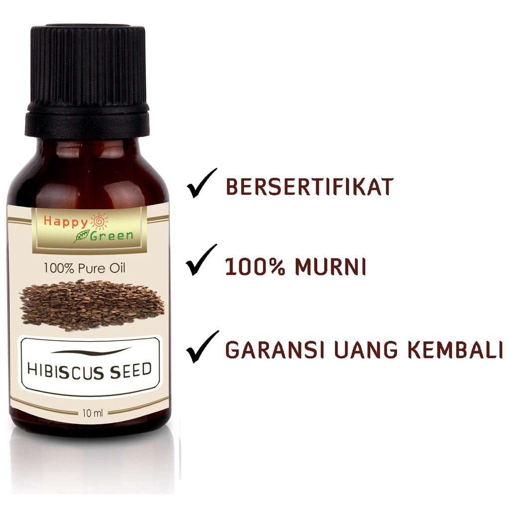 Happy Green Hibiscus Seed Carrier Oil - Minyak biji Kembang Sepatu 100% Murni