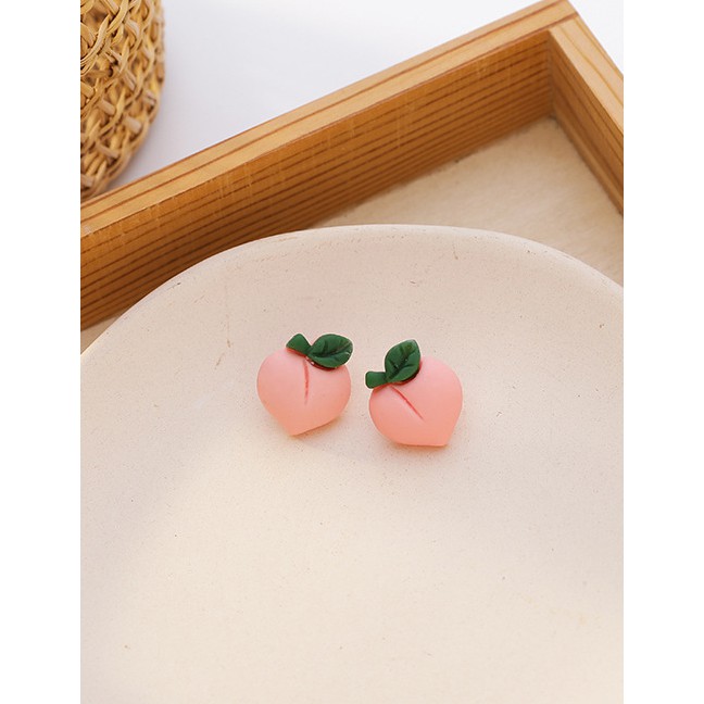 LRC Anting Tusuk Fashion Peach Grape Banana Peach Resin Alloy Earrings K7009