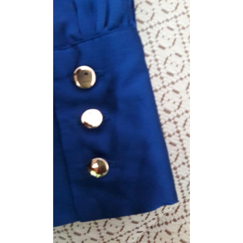 Zara Blue Satin/ &amp; Polyester Wrap Blouse Original Branded