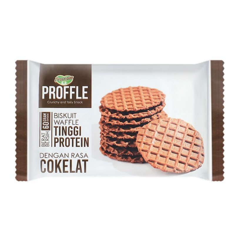 

Proffle Biskuit Waffle Cokelat 60gr