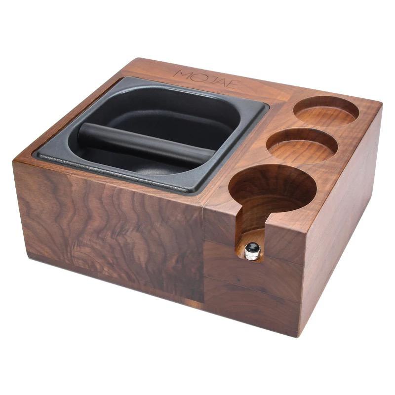 knock box wooden set coffee filter holder tamper macaron / barista distribution tools set box