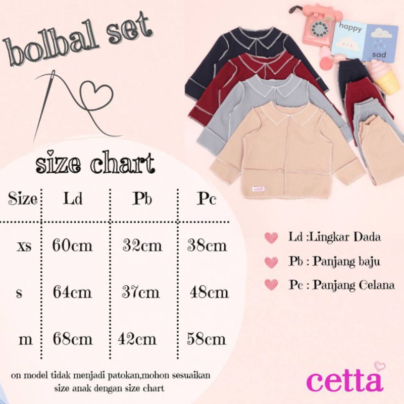 Afsheenastore One Set Anak Perempuan Bolbal By Cetta
