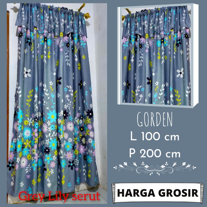 Gorden Jendela Motif Ukuran 100x200cm Bahan Katun Halus dan Tebal