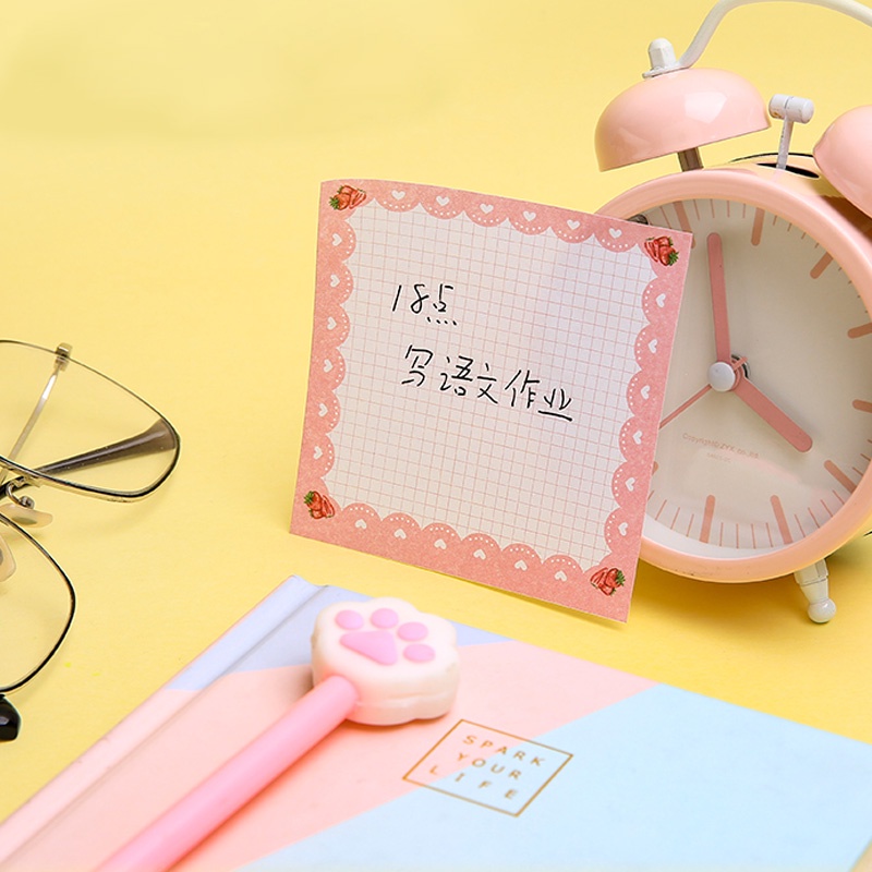 80 Lembar Sticky Notes Seri Buah Lucu Untuk Sekolah / Kantor