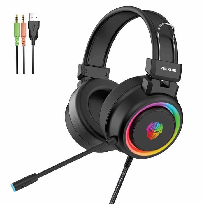 Rexus Headset Gaming Vonix F30 dengan LED RGB dan free splitter