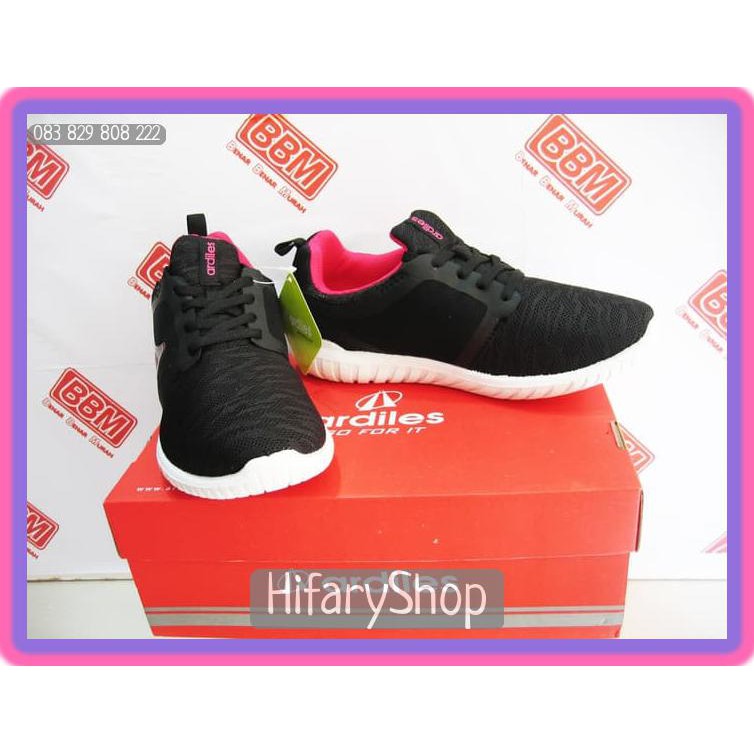 \u0442ren \u043codel ARDILES SHOPIE - SEPATU WANITA SANTAI KERJA RUNNING - Hitam/Merah Fush \u272a