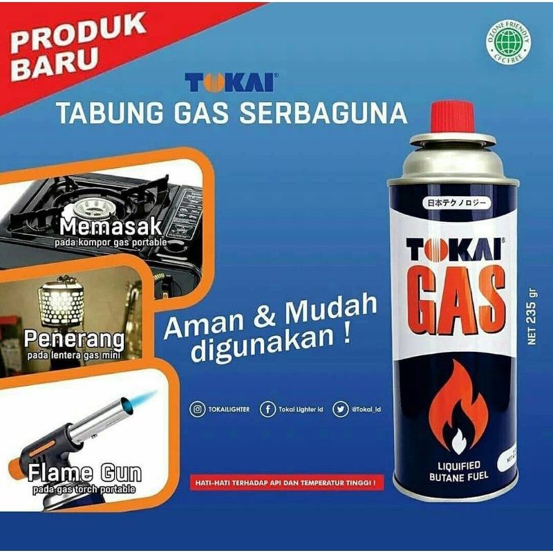 Gas Portable Tokai baru 245g ,KHUSUS PENGIRIMAN SAMEDAY DAN INSTAN