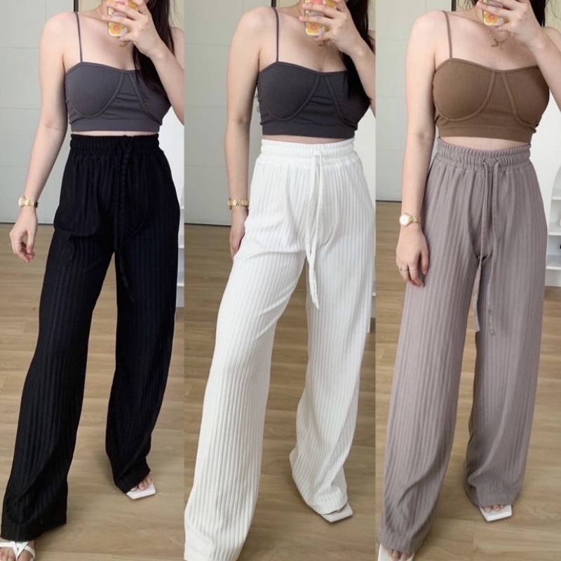 Lyra Pants 1106- Celana Kulot Knit Rib Panjang