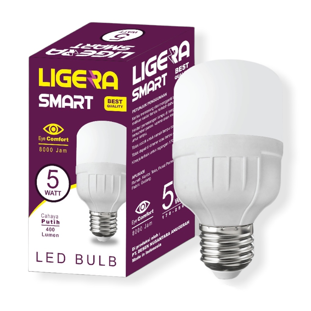 LIGERA Smart Lampu LED Capsule 5 Watt - Cahaya Putih