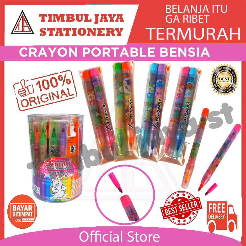 

Pencom crayon / krayon / oil pastel bensia 7 warna thailand CYC-5 isi 2