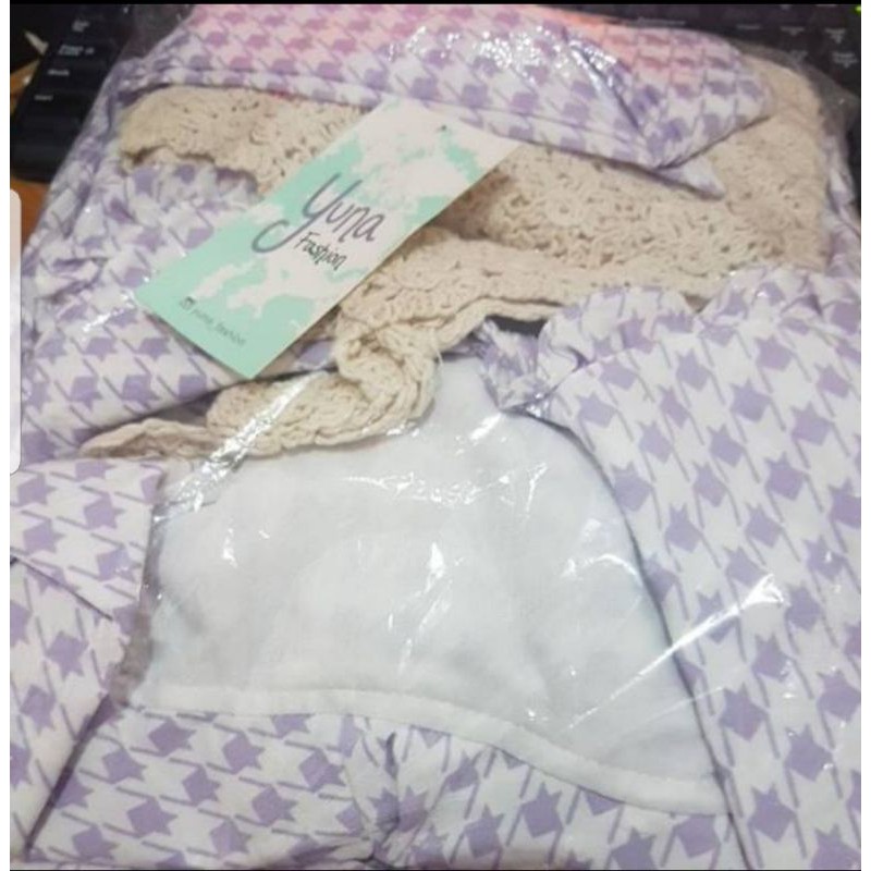 DRESS YUNA ROMPI KOTAK - LILAC