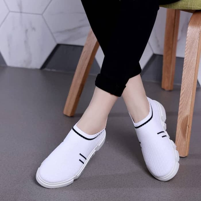 Slip On Wanita Slip On Import Slip On Murah Batam Z96N6  Sepatu Wanita Slip On Rheva Sds291 Putih
