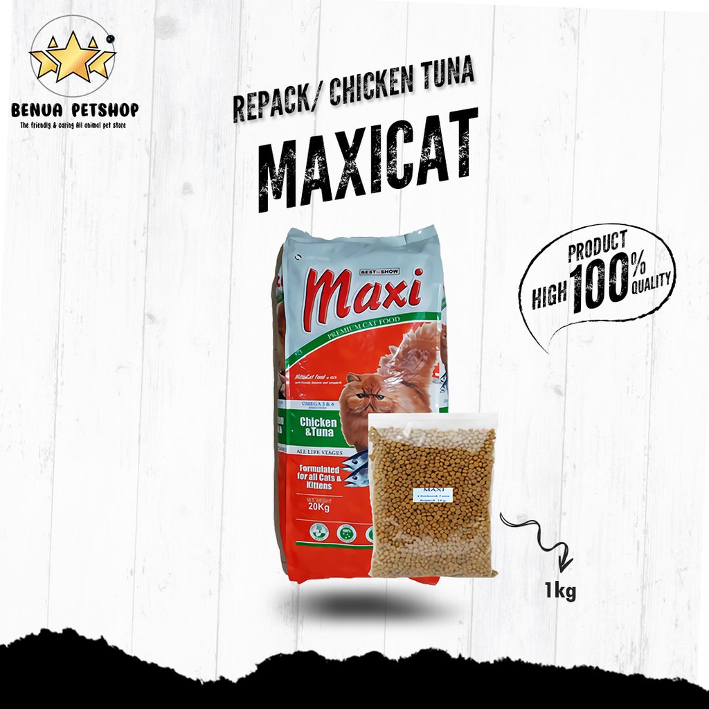 Makanan Kucing kering Premium MAXI Cat 20kg Chicken Tuna (GRAB GOSEND)