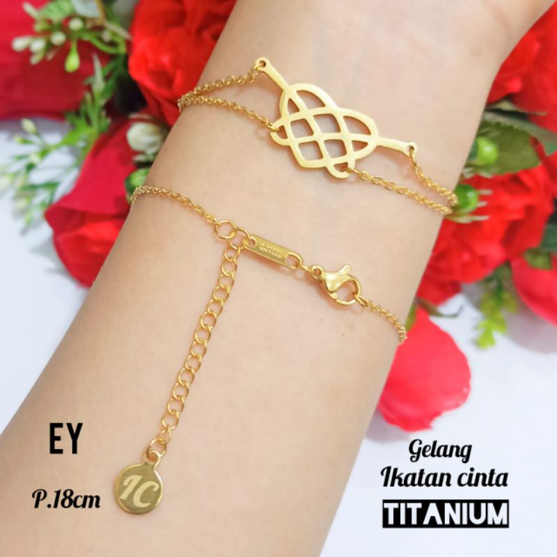 Gelang TITANIUM ASLI Ikatan Cinta Gold &amp; Rosegold tidak berkarat,tidak luntur,termurah *COD*