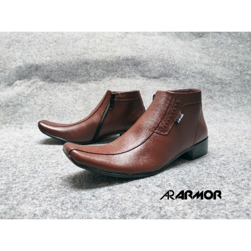 Sepatu Pantofel Pria Kulit Asli anak laki-laki Casual Resleting Murah Tinggi Kerja Kantor Pesta Formal Dinas Original 100% AR ARMOR