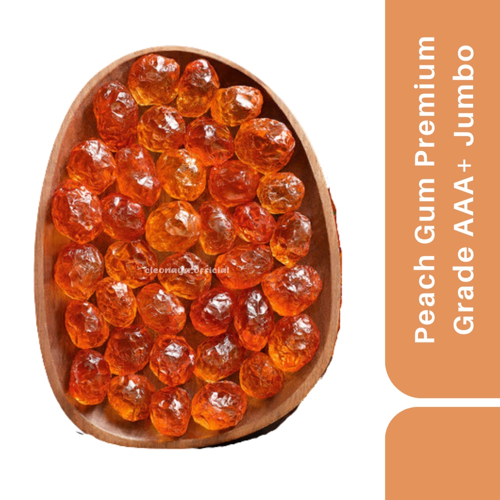 

Peach Gum Jumbo Grade Super AAA+ Bersih / Tao Jiao 25-50 Gram