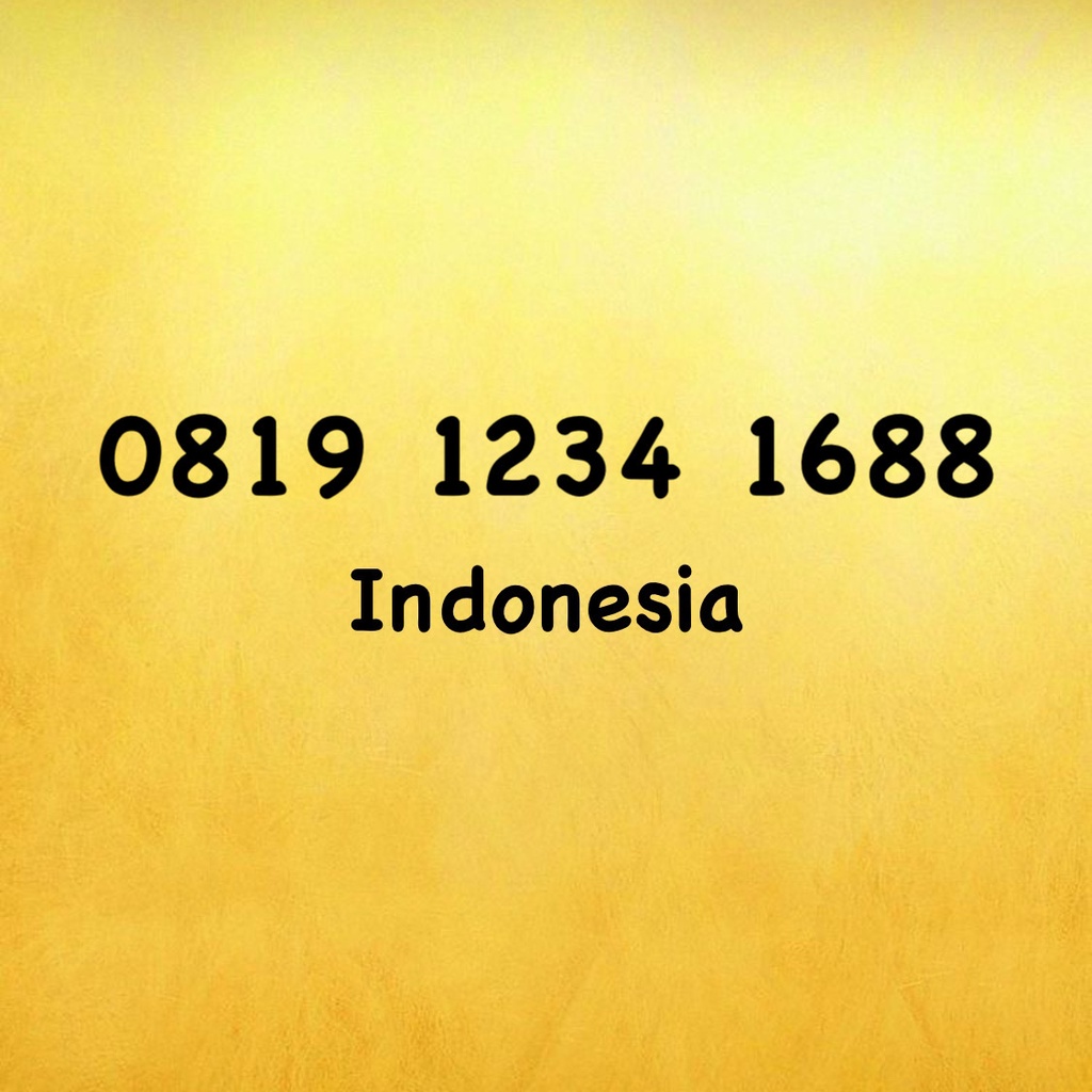 Nomor Cantik XL Bebas Seri 168 - 16888 - 234 - 1168 - 0819 1234 1688