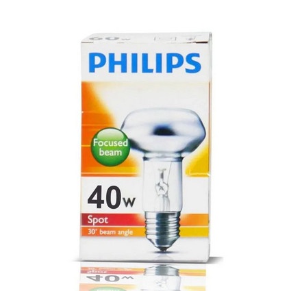 PHILIPS SPOT NR63 40W 60W Watt Light SUPERLUX / Lampu Pijar PANAS E27 Kuning REPTIL Etalase Ayam Fried Chicken 25W